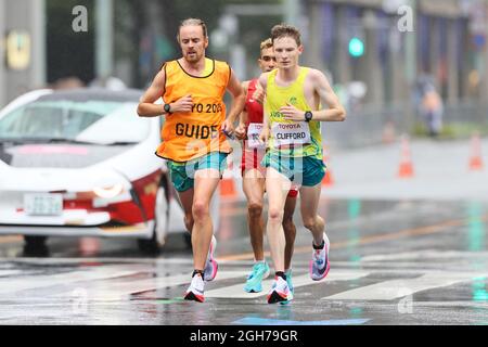 Tokyo, Japon. 5 septembre 2021. Marathon Jaryd Clifford (AUS) : Marathon masculin T12 lors des Jeux paralympiques de Tokyo de 2020 à Tokyo, Japon . Credit: AFLO SPORT/Alay Live News Banque D'Images