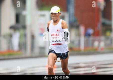 Tokyo, Japon. 5 septembre 2021. Efrain Sotacuro (PER) Marathon : Marathon masculin T46 lors des Jeux paralympiques de Tokyo de 2020 à Tokyo, Japon . Credit: AFLO SPORT/Alay Live News Banque D'Images