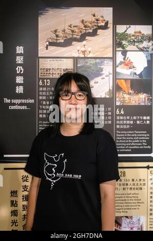 Hong Kong, Chine. Le 05septembre 2021. Les vice-présidentes de l'Alliance de Hong Kong pour le soutien des mouvements démocratiques patriotiques de Chine Chow Hang-Tung ont publiquement rejeté la demande d'information de la police sur ses membres, ses finances et ses opérations. Comme la police de sécurité nationale a demandé à l'organisateur derrière juin 4 Vigil le 25 août pour se conformer aux informations ou faire face à des conséquences, le Bureau de sécurité a en outre averti l'alliance "immédiatement de se tourner vers l'arrière avant qu'il ne soit trop tard". Crédit : SOPA Images Limited/Alamy Live News Banque D'Images