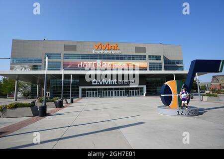 Vue générale de Vivint Smart Home Arena, dimanche 5 septembre 2021, à Salt Lake City. Le site accueille le Utah Jazz de la NBA. Banque D'Images