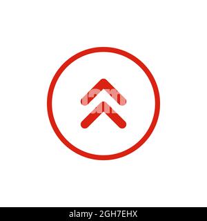 Flèches à double chevron vecteur noir pointant vers le haut. Signalisation routière pour le virage. Illustration du vecteur de stock isolée sur fond blanc. Illustration de Vecteur