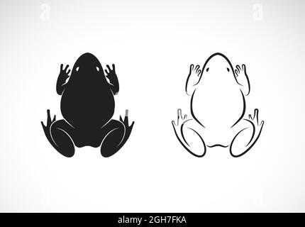 Motif vectoriel de grenouilles sur fond blanc. Amphibiens. Animal. Illustration vectorielle superposée facile à modifier. Illustration de Vecteur