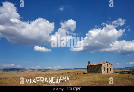 Scala (si), Italie, paysage le long de la via Francigena Banque D'Images