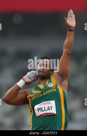 PILLAY Tyrone (RSA) participe à la finale Athletics - Men's Shot Put - F63 lors des Jeux paralympiques de Tokyo de 2020 le 4 septembre 2021 au stade olympique de Tokyo, au Japon. Crédit: Naoki Morita/AFLO SPORT/Alay Live News Banque D'Images