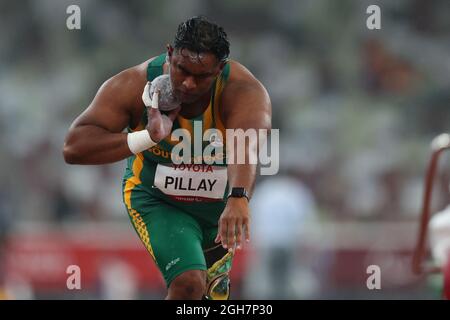 PILLAY Tyrone (RSA) participe à la finale Athletics - Men's Shot Put - F63 lors des Jeux paralympiques de Tokyo de 2020 le 4 septembre 2021 au stade olympique de Tokyo, au Japon. Crédit: Naoki Morita/AFLO SPORT/Alay Live News Banque D'Images