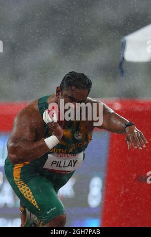 PILLAY Tyrone (RSA) participe à la finale Athletics - Men's Shot Put - F63 lors des Jeux paralympiques de Tokyo de 2020 le 4 septembre 2021 au stade olympique de Tokyo, au Japon. (Photo de Naoki Morita/AFLO SPORT) Banque D'Images