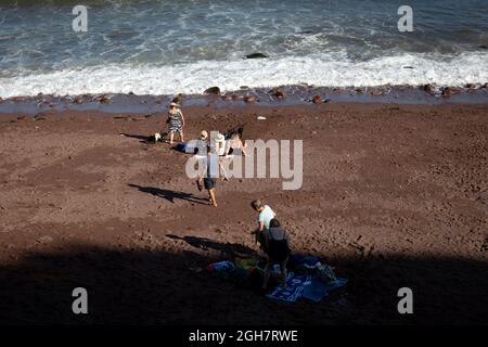 Ness Beach Devon, South Dev Sea, extérieur, nature, Rock - objet, Ciel, plage, paysages - nature, eau, Beauté dans la nature, Paysage Banque D'Images