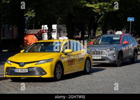 Taxis à Oslo, Norvège Banque D'Images