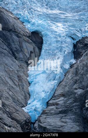 Glacier de Briskdal au parc national du glacier de Jostedal, Norvège, Europe Banque D'Images