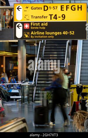 Aéroport de Schiphol à Amsterdam, aux pays-Bas, en Europe Banque D'Images