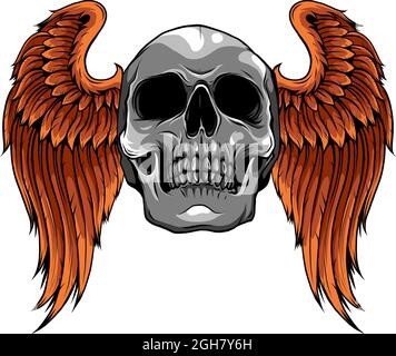 Illustration vectorielle du crâne avec ailes Illustration de Vecteur