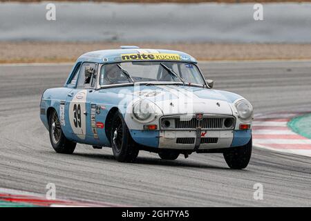 VEENSTRA, Frank avec MGB lors de la course historique de Barcelone de NKHTGT sur le circuit de Catalunya. Banque D'Images