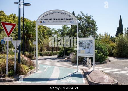 Piste cyclable du littoral : Carqueiranne (Var) Banque D'Images