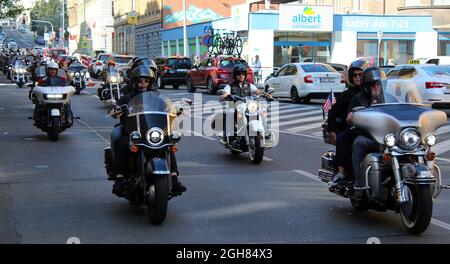 Le parc des expositions de Holesovice accueillera la 9e édition des Journées des Harley de Prague du 3 au 5 septembre, au cours desquelles 800 motos grondent Banque D'Images