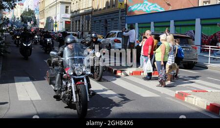 Le parc des expositions de Holesovice accueillera la 9e édition des Journées des Harley de Prague du 3 au 5 septembre, au cours desquelles 800 motos grondent Banque D'Images