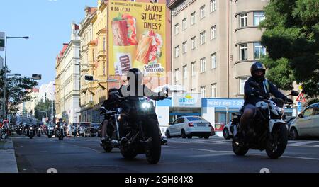 Le parc des expositions de Holesovice accueillera la 9e édition des Journées des Harley de Prague du 3 au 5 septembre, au cours desquelles 800 motos grondent Banque D'Images