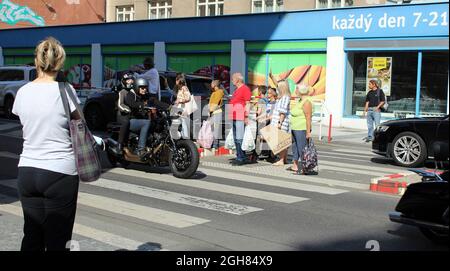 Le parc des expositions de Holesovice accueillera la 9e édition des Journées des Harley de Prague du 3 au 5 septembre, au cours desquelles 800 motos grondent Banque D'Images