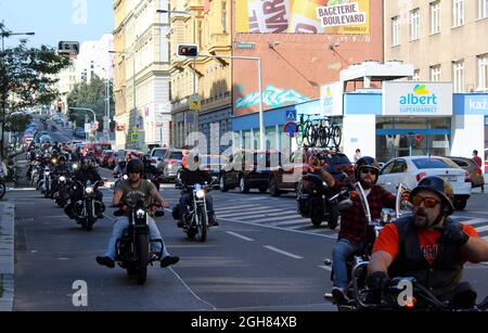 Le parc des expositions de Holesovice accueillera la 9e édition des Journées des Harley de Prague du 3 au 5 septembre, au cours desquelles 800 motos grondent Banque D'Images