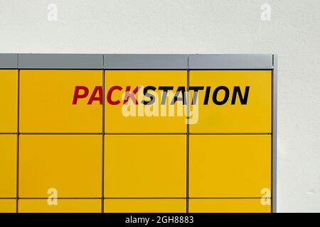 DHL Packstation, Berlin, Allemagne Banque D'Images