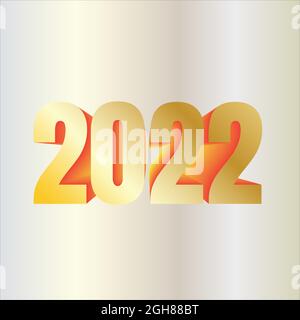 2022 ans en 3D extrudé et dégradé coloré Illustration de Vecteur