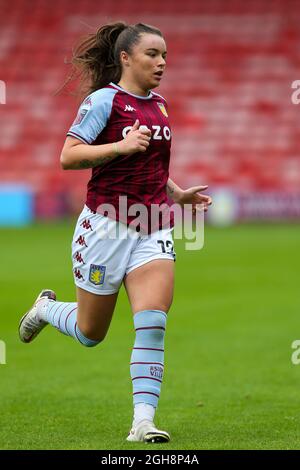 Jodie Hutton de la Villa Aston pendant le match de la Super League des femmes de la FA au Bank's Stadium, Walsall. Date de la photo: Samedi 4 septembre 2021. Banque D'Images