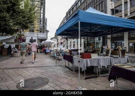 Genève en Suisse, à la pointe sud de l'expansion du lac Léman (lac Léman), Banque D'Images