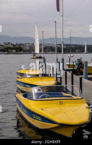 Genève en Suisse, à la pointe sud de l'expansion du lac Léman (lac Léman), Banque D'Images