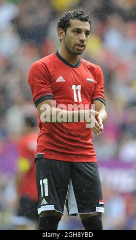 L'Égypte Mohamed Salah.Egypt contre la Nouvelle-Zélande lors du match olympique du groupe C de 2012 à Old Trafford, Manchester Royaume-Uni le 29 juillet 2012. Banque D'Images