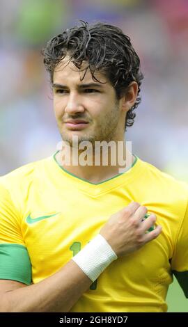 Le Brésil Alexandre Pato.Brazil v Belarus lors du match olympique du groupe C 2012 à Old Trafford, Manchester Royaume-Uni le 29 juillet 2012. Banque D'Images