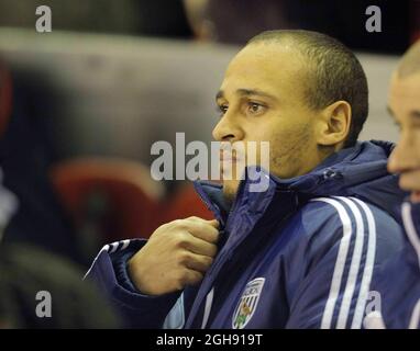 Peter Odemwingie de West Bromwich Albion lors du match de football de la Barclays Premier League entre Liverpool et West Bromwich Albion à Anfield à Liverpool, au Royaume-Uni, le 11 février 2013. Banque D'Images