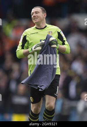 Paddy Kenny, de Leeds, s'est Uni en action lors du match de la NPower Championship League entre Leeds United et Sheffield mercredi au stade Elland Road le 13 avril 2013. Banque D'Images