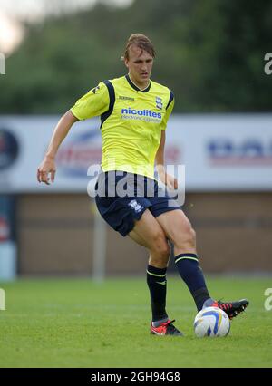 DaN Burn de Birmingham City en action lors d'un match amical d'avant-saison entre Shrewsbury Town et Birmingham City à New Meadow le 23 juillet 2013 à Shrewsbury. Malcolm Couzens Banque D'Images