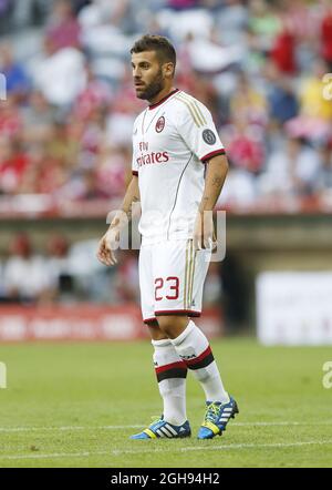 Antonio Nocerino d'AC Milan en action lors du match de la coupe Audi entre AC Milan et Manchester City à l'Allianz Arena de Munich, Allemagne, le 31 juillet 2013. Banque D'Images