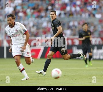 Stevan Jovetic de Manchester City en action lors du match de la coupe Audi entre AC Milan et Manchester City à l'Allianz Arena de Munich, en Allemagne, le 31 juillet 2013. Banque D'Images