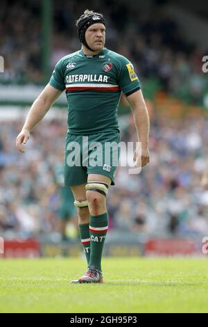 Julian Salvi, de Leicester Tigers, pendant la première Aviva entre Leicester Tigers et Worcester Warriors, sur le chemin Welford à Leicester, le 8 septembre 2013 Banque D'Images