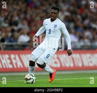 Daniel Sturridge en action pendant le match international amical entre l'Angleterre et la Norvège au stade Wembley à Londres, le 3 septembre 2014. Banque D'Images