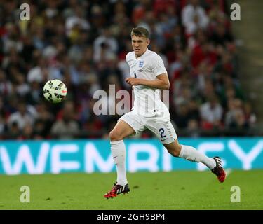 John Stones d'Angleterre en action lors du match international amical entre l'Angleterre et la Norvège au stade Wembley à Londres, le 3 septembre 2014. Banque D'Images