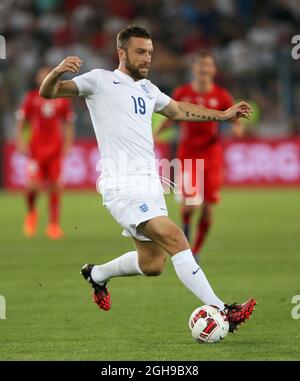 Rickie Lambert en Angleterre lors du match de qualification Euro 2016 du groupe E entre la Suisse et l'Angleterre au parc St Jakob en Suisse le 8 septembre 2014. David Klein/ Banque D'Images