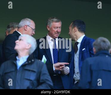 Sir Alex Ferguson, ancien directeur de Manchester United, est présent lors du match de la Barclays Premier League entre Chelsea et Manchester United à Stamford Bridge, Londres, le 18 avril 2015. Photo David KleinSportimage. Banque D'Images