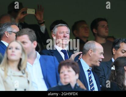 Sir Alex Ferguson, ancien directeur de Manchester United, est présent lors du match de la Barclays Premier League entre Chelsea et Manchester United à Stamford Bridge, Londres, le 18 avril 2015. Photo David KleinSportimage. Banque D'Images