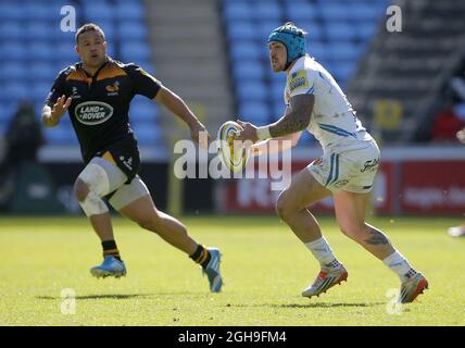 Jack Nowell des chefs Exeter lors du match de rugby Aviva Premiership Union entre les chefs Wasps et Exeter à la Ricoh Arena, coventry, le 26 avril 2015. Banque D'Images