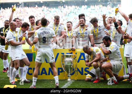 Saracens Celebrate - Rugby Union - 2014 2015 Aviva Premiership final - Bath v Saracens - Twickenham Stadium - Londres - 30052015 Banque D'Images