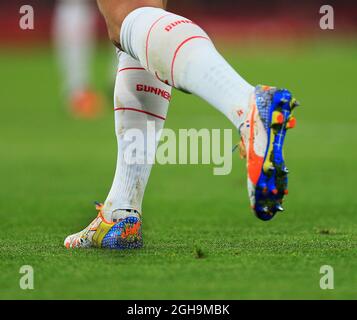 Image #: 41143516 24 nov. 2015 - Londres, Royaume-Uni - les bottes d'Arsenal Olivier Giroud..UEFA Champions League- Arsenal v Dinamo Zagreb - Emirates Stadium - Angleterre - 24 novembre 2015 - Picture David Klein Banque D'Images