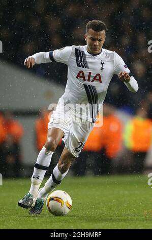 Image #: 41479226 Dec 10, 2015 - Londres, Royaume-Uni - Tottenham's DELE Alli in action..UEFA Europa League - Tottenham Hotspur v Monaco - White Hart Lane - Angleterre -10 décembre 2015 - Banque D'Images