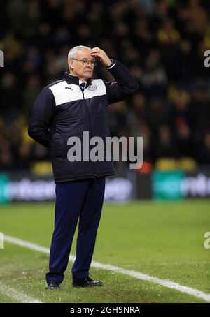 Claudio Ranieri de Leicester City en action pendant le match de la Barclays Premier League sur Vicarage Road. Le crédit photo doit être lu : David Klein/Sportimage via PA Images Banque D'Images