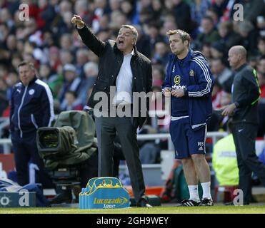 Sam Allardyce, directeur de Sunderland lors du match de la première ligue de Barclays au stade de la lumière. Le crédit photo doit se lire comme suit : Simon Bellis/Sportimage via PA Images Banque D'Images