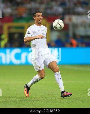 Cristiano Ronaldo du Real Madrid en action lors du match final de la Ligue des champions de l'UEFA au Stadio Giuseppe Meazza. Le crédit photo doit être lu : David Klein/Sportimage via PA Images Banque D'Images