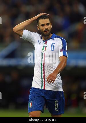 Antonio Candreva d'Italie lors du Championnat d'Europe de l'UEFA 2016 au Stade de Lyon. Date de la photo 13 juin 2016 pic Phil Oldham/Sportimage via PA Images Banque D'Images