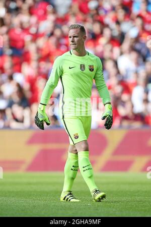 Marc-Andre Ter Stegen de Barcelone en action pendant le match de la coupe des champions internationale au stade Wembley, Londres. Date de la photo 6 août 2016 pic David Klein/Sportimage Banque D'Images