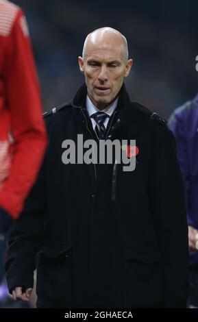 Bob Bradley directeur de Swansea City pendant le match de la Premier League au Britannia Stadium, Stoke on Trent. Date de la photo : 31 octobre 2016. Photo Simon Bellis/Sportimage via PA Images Banque D'Images